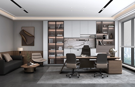 Modern Office Manager Room 3d model