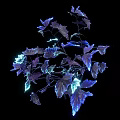 Stunning Glowing Purple And Blue Plant Leaves On Black Background
