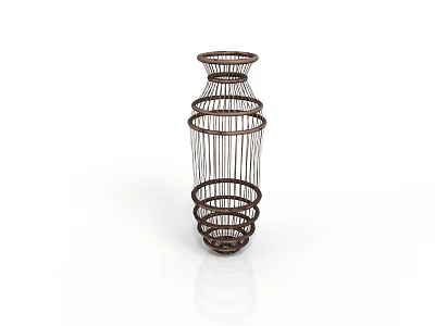 Decorative Metal Wire Vase With Woven Spiral Design For Home Decoration 3d model