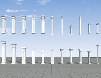 European Roman Column 3d model