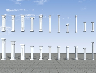 European Roman Column 3d model