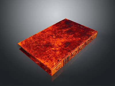 Red Leather Rectangular Storage Box With Textured Surface And Glossy Finish 3d model