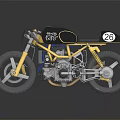 Vintage Black And Gold Motorcycle With Number 26 Classic Custom Design