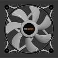 Be Quiet Efficient Cooling Fan With White Blades And Square Frame Design 3d model