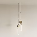 Modern Hanging Decorative Lights With Metal Frame And Round White Tubes
