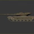 Armored Tank 3D Model With Rusty Pinkish Weathered Surface Cannon Barrel And Tracks