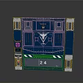 Blue Industrial Gate With Yellow Stripes Number 24 77 Logo And Control Panel