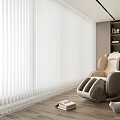 Modern Ergonomic Massage Chair In Bright Room With White Blinds And Wooden Floor