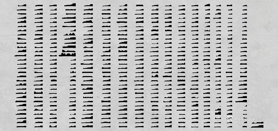 Abstract Geometric Pattern Featuring Vertical Black Lines On White Background 3d model 