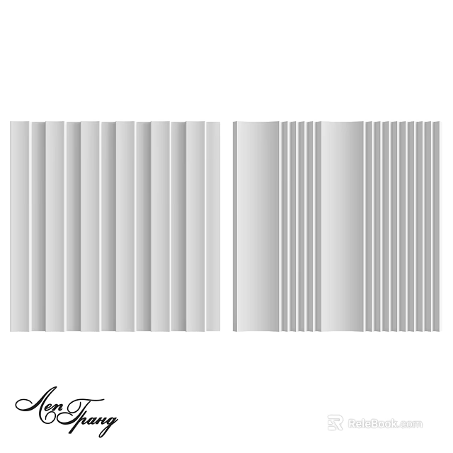 Modern Striped Wall Design With Vertical Lines And Textured Surface 3d model 