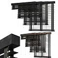Modern Black Window Blinds With Sleek Design For Home Interior Decor 3d model