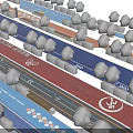Park Landscape Planning With Running Track Bicycle Lane Colorful Areas And Green Trees