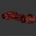 Red Futuristic Race Car With Sleek Aerodynamic Body And Modern Design