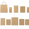 Different Types Of Kraft Paper Bags With Handles And Flat Designs