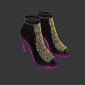Stylish Gray Open Toe High Heels With Perforated Design And Stiletto Heel