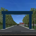 Industrial Factory Building With Red Roof Design Green Trees Surrounding Spacious Layout And Parking Area