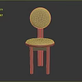 Modern Beige Upholstered Chair With Round Backrest And Metal Legs Design