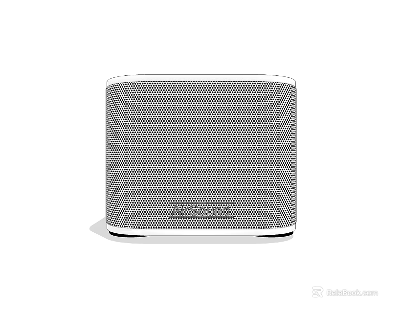 Modern White Square Desktop Speaker With Mesh Surface And Compact Audio Design 3d model 