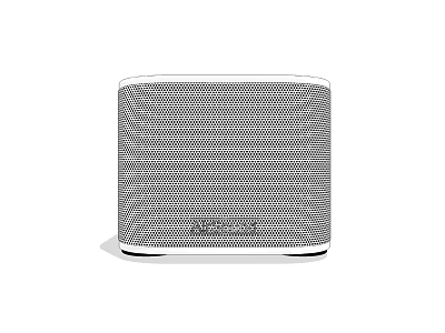 Modern White Square Desktop Speaker With Mesh Surface And Compact Audio Design 3d model