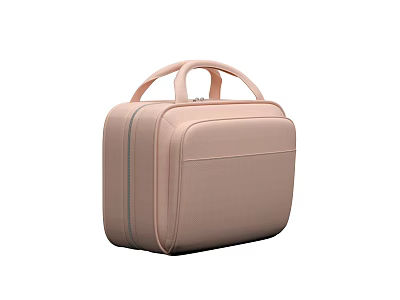 Light Pink Leather Box Bag With Top Handle And Smooth Zipper Closure Design 3d model