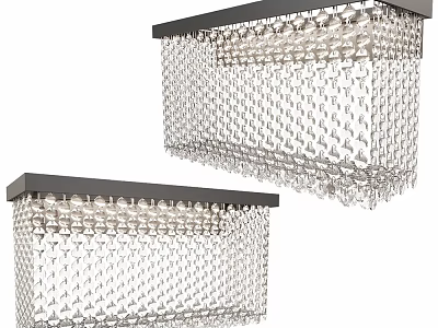 Elegant Modern Wall Sconces With Crystal Bead Chains And Metal Frame 3d model