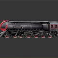 Detailed Vintage Steam Train Model with Silver Body Red Wheels and Red Headlight