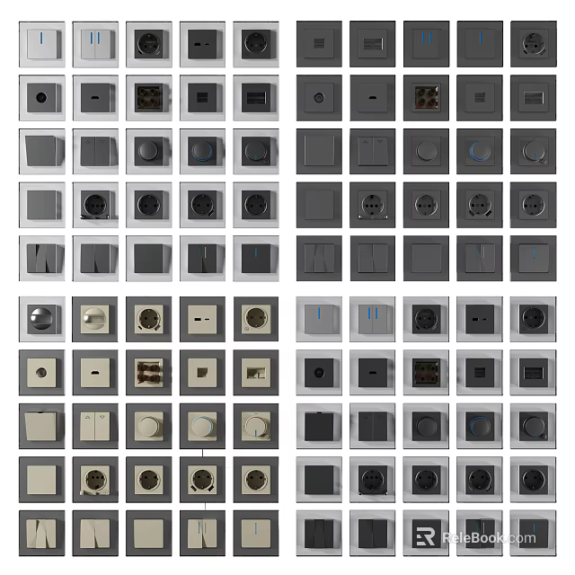 Modern Switch Panels With Various Designs And Styles For Home Decor 3d model