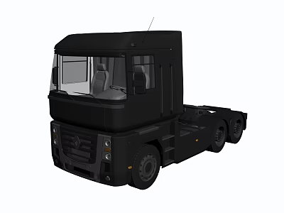 Sleek Black Commercial Truck Cab Exterior For Cargo Transportation Needs 3d model