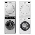 Modern Front Loading Washing Machines With Sleek Design And Digital Control Panels 3d model