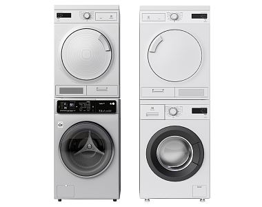 Modern washer dryer combination 3d model