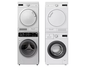 Modern washer dryer combination 3d model