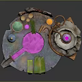 Apothecary Potion Table Alchemist Magic Scene Magic Lab Magic Scene 3d model
