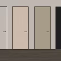 Modern Interior Design Showcasing Swing Doors In Multiple Colors And Textures 3d model