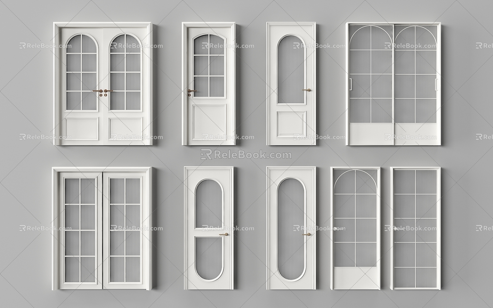 French Door Kitchen Door Single Door Wooden Door Glass Door 3d model