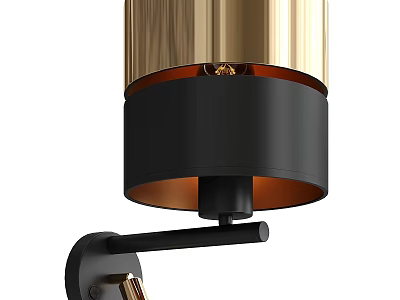 Modern Gold And Black Wall Lamp With Stylish Lampshade Design 3d model