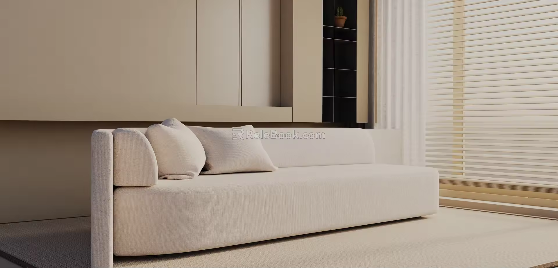 Three-seat sofa 3d model