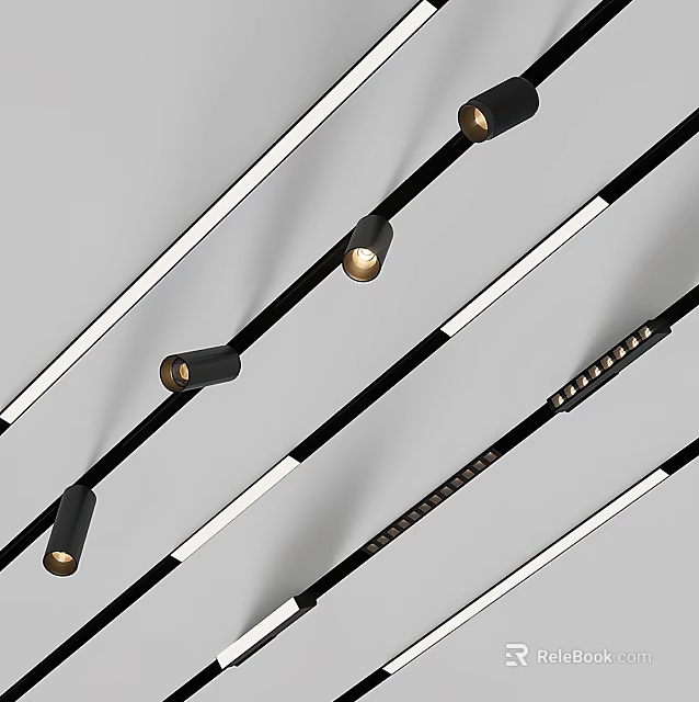 Sleek Modern Downlights and Spotlights for Indoor Lighting with LED Lamps and Adjustable Features 3d model 