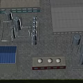 Industrial Factory Complex With Storage Tanks Piping Systems And Metal Roof Structures
