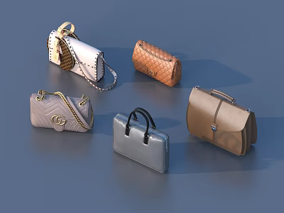 Fashionable Handbags Collection With Various Styles And Colors For Women 3d model