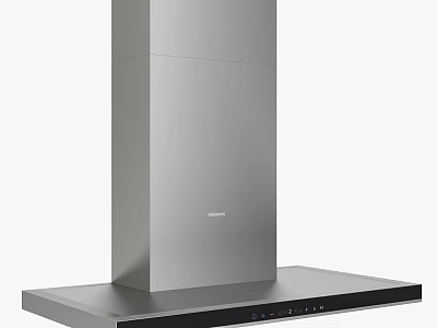 Sleek Stainless Steel Siemens Kitchen Range Hood With Flat Base Design 3d model