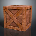 Rustic Wooden Storage Box With Cross Pattern And Natural Finish