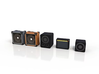 Various Design Home Speakers In Wooden And Black Finishes For Daily Use 3d model