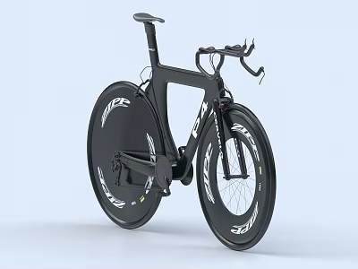 Streamlined Black Racing Bicycle With Aerodynamic Frame Curved Handlebars And White Logo Wheels 3d model