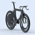 Streamlined Black Racing Bicycle With Aerodynamic Frame Curved Handlebars And White Logo Wheels