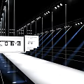 Fashion Show Runway Stage With XOTM Logo Screen And Spotlight Lights