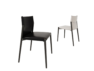 Modern Dining Chair Leather Dining Chair Single Chair 3d model