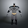 Batman 3D Model Character With Classic Black Cape Gray Suit And Yellow Belt
