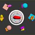 Decorative Lights for Birthday Party Featuring Cake Number 6 Balloon and Gift Boxes