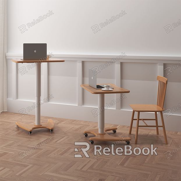 Modern Workbench Chair Solid Wood Log Color Workbench model