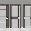Modern Interior Hinged Doors With Diverse Panel Designs And Wooden Frames 3d model